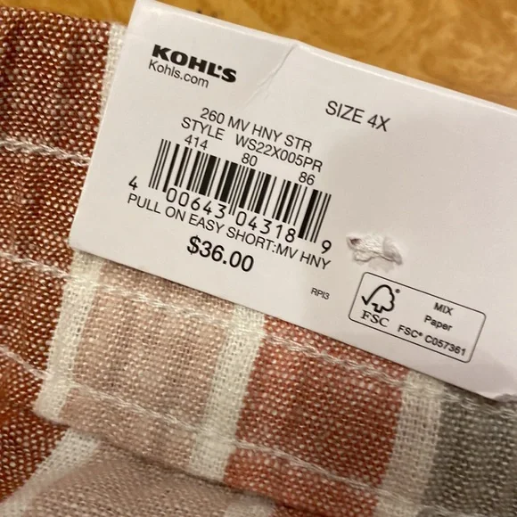 NWT!! Sonoma Goods For Life Ultra comfort Waistband Shorts Size 4X - Picture 6 of 9